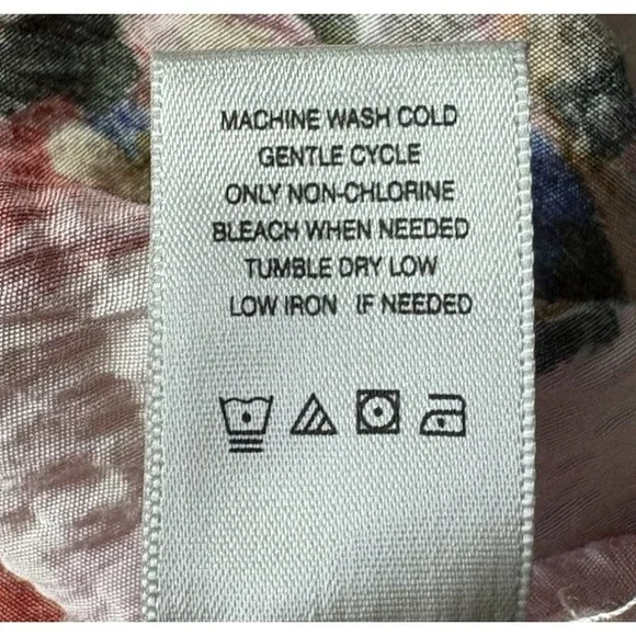 John Mark Tunic Top Women 1X Button Up Floral Long Line Boho Lightweight - Picture 8 of 9